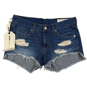 NWT Rag & Bone Freeport Cut Off Denim Shorts Distressed Size 24 Booty Shorts